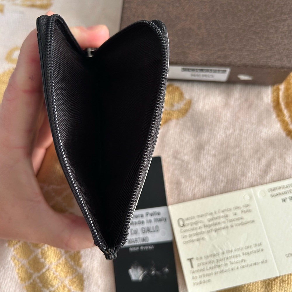 De Martino Sorrento 🇮🇹 Buffalo Leather Credit Card Holder Wallet - Black - Picture 5 of 5